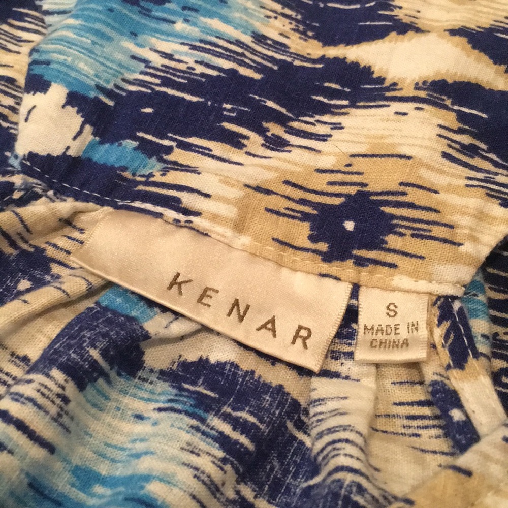 Kenar Linen Bohemian Design Button-Down Tank - image 4